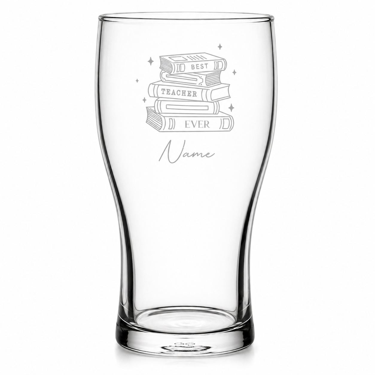 Personalised Best Teacher Ever Pint Glass – Engraved Gift for Teachers