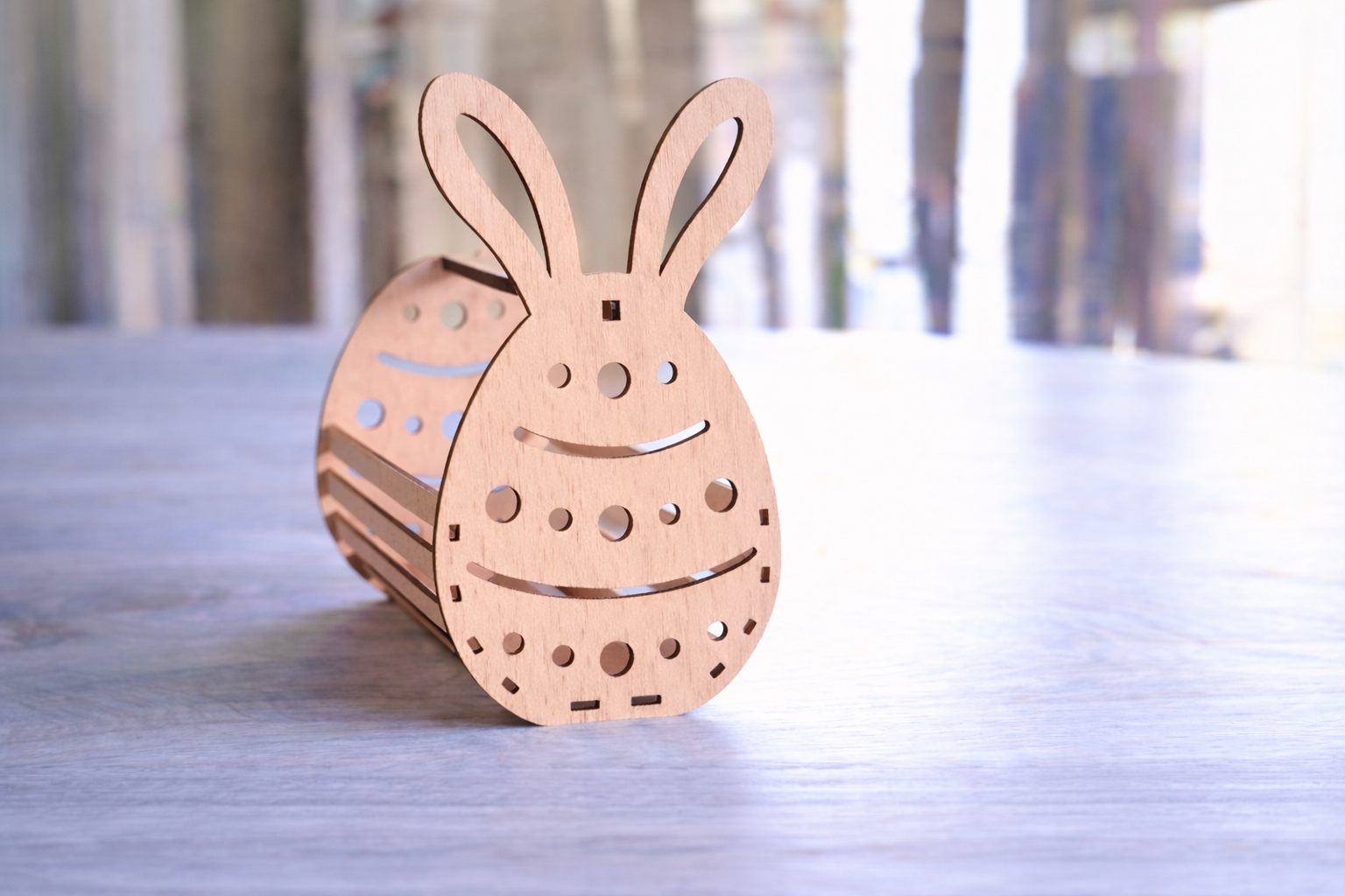 Personalised Wooden Easter Bunny Basket | Reusable Easter Egg Basket | Custom Name Bunny Basket | Easter Gift for Kids | Easter Egg Hunt Basket