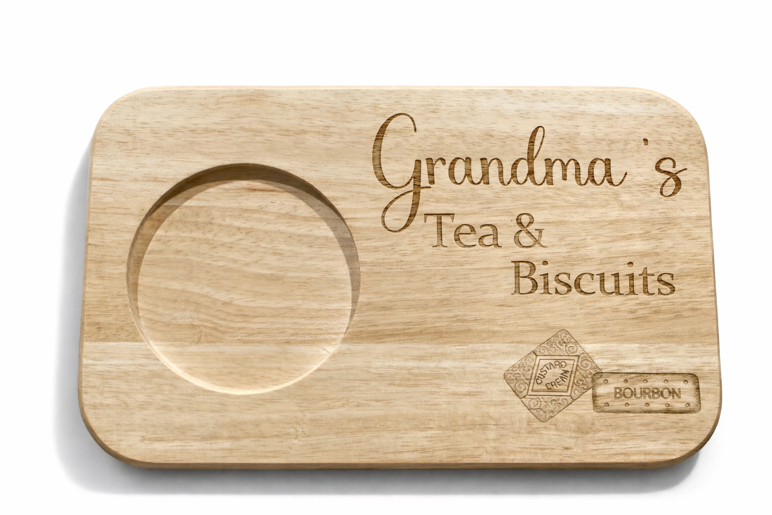 Personalised Wooden Tea & Biscuit Board – Mothers Day Gift