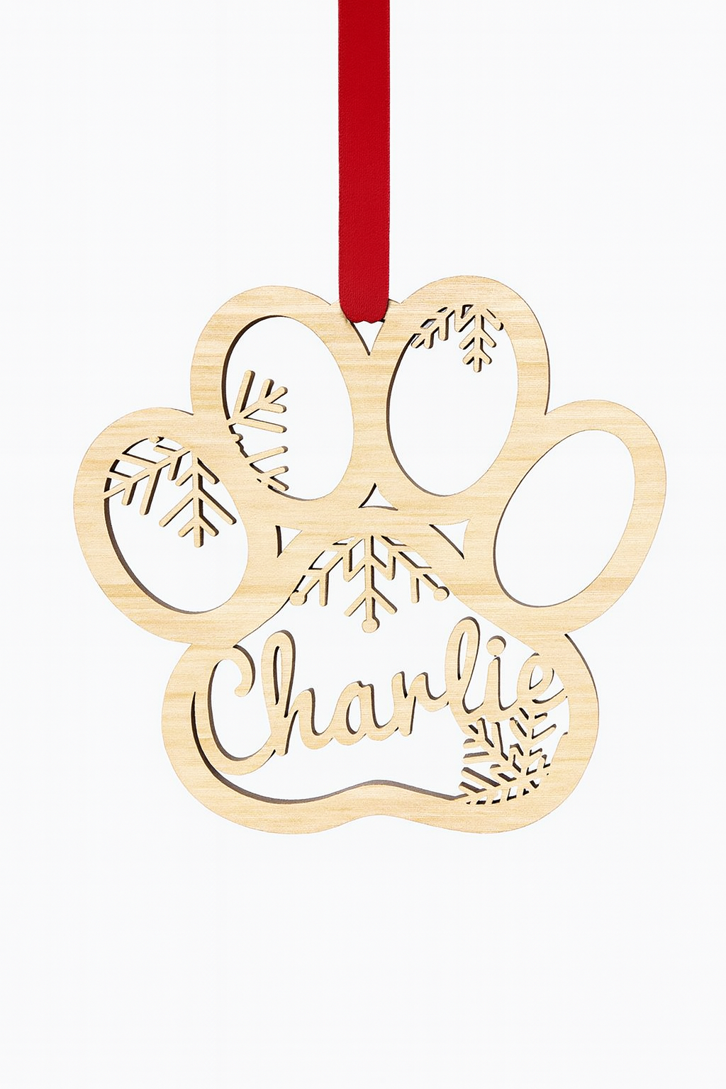 Personalised Pet Paw Christmas Decoration | Memorial Angel Bauble | Custom Wooden Dog or Cat Ornament
