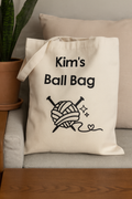 Personalised ‘Ball Bag’ Tote Bag – Funny Gift for Knitters & Crocheters