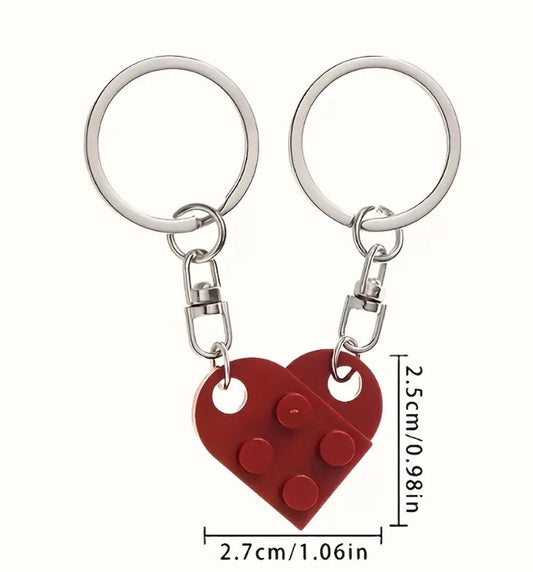 Interlocking Heart Keyring Set – Couples Matching Keychains