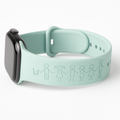 Personalised Apple Watch Band with Family Names & Stick Figures – Custom Engraved Silicone Strap for Apple Watch – Gift for men or women
