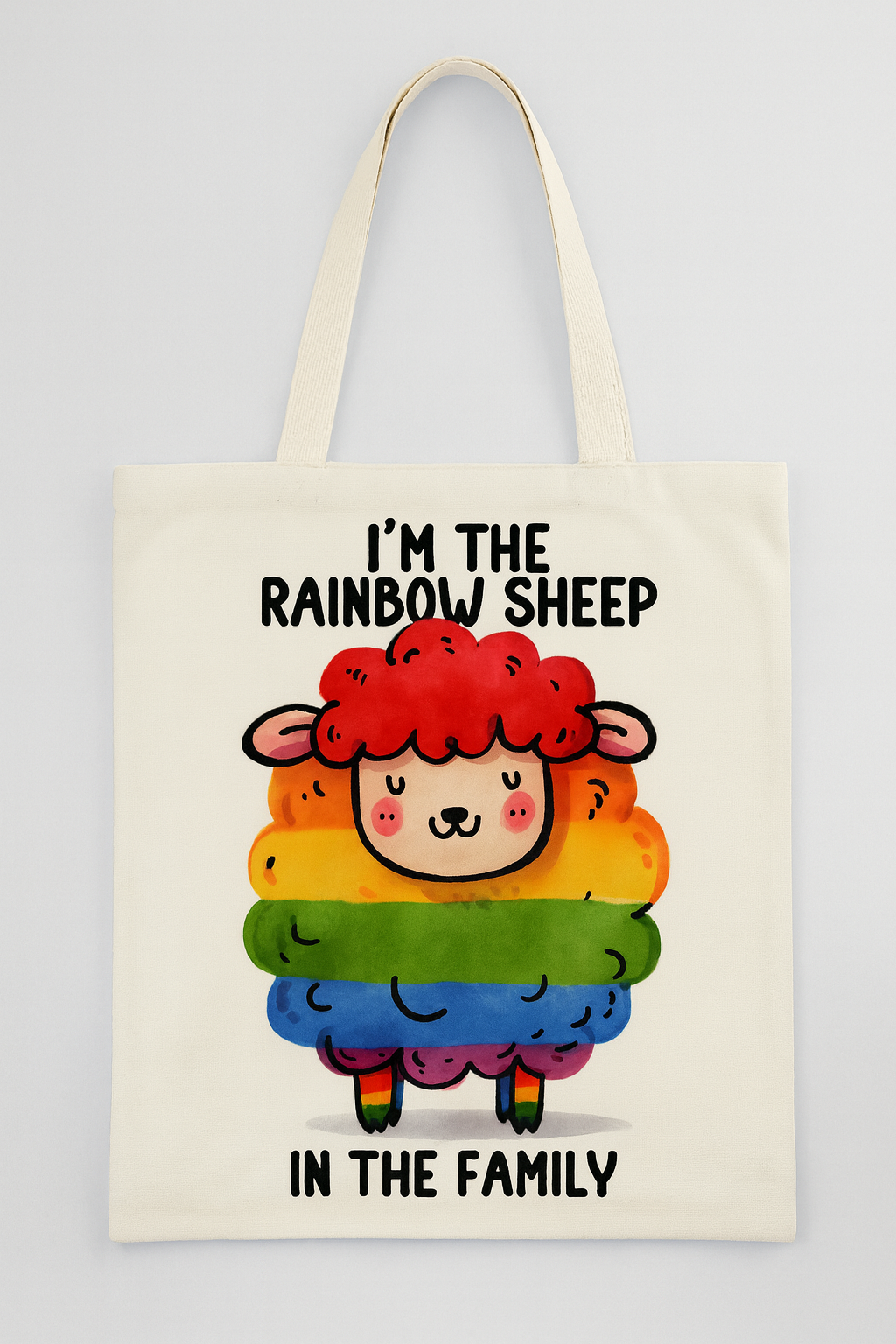 Rainbow Sheep Tote Bag – Funny Pride Gift, Eco-Friendly Canvas Shopper