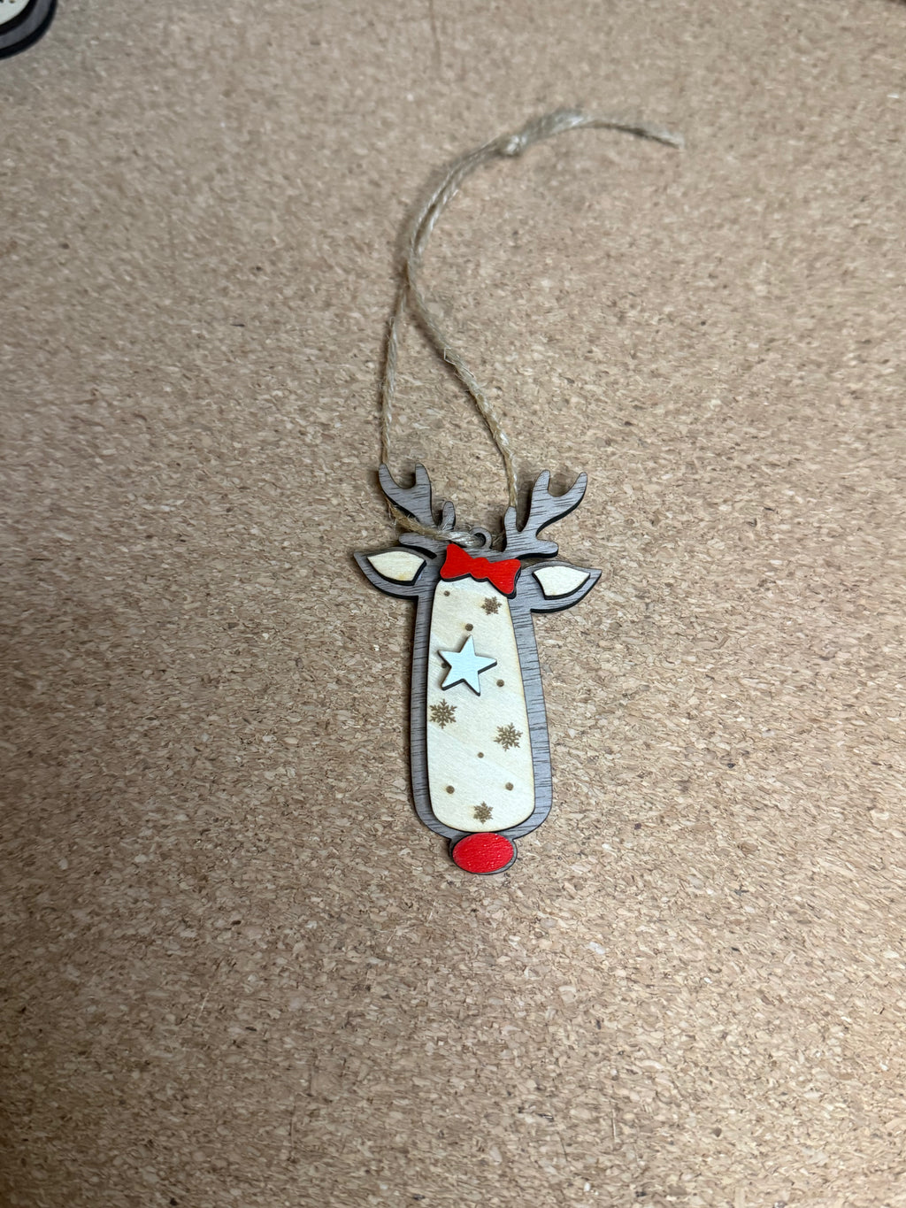 Personalised Reindeer Initial Christmas Decoration – Any Letter – Wooden Hanging Ornament