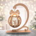 Wooden Hanging Christmas Lantern Decoration on Stand – LED Tealight Ornament | Laser Cut Layered Lantern | Festive Table Display / Gift