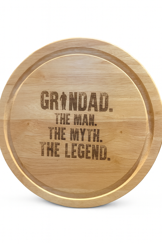Engraved Grandad Wooden Chopping Board – The Man. The Myth. The Legend.