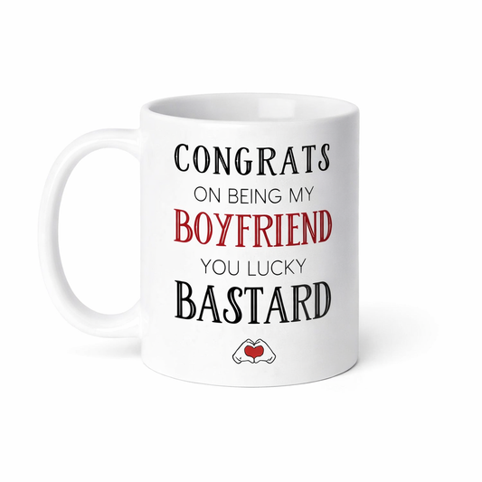 Congrats on Being My Boyfriend Mug – Funny Boyfriend Gift