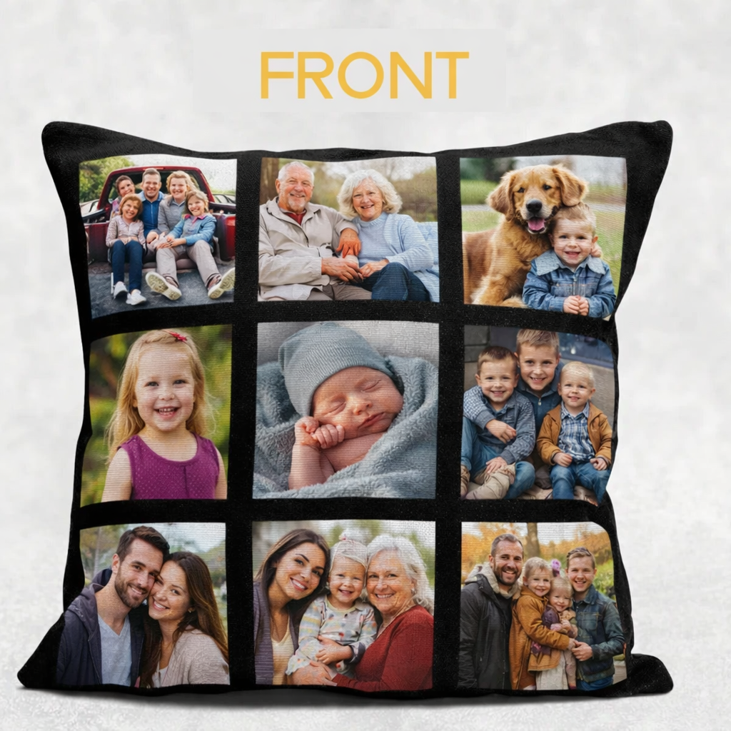 Personalised Photo Cushion – 9 Image Collage