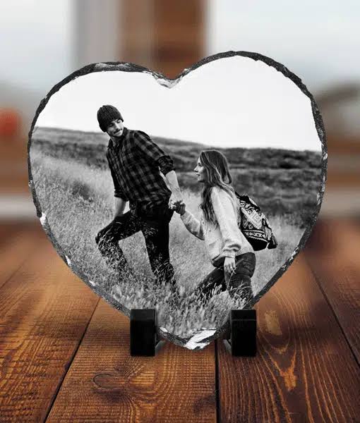 Personalised Heart Photo Slate Plaque