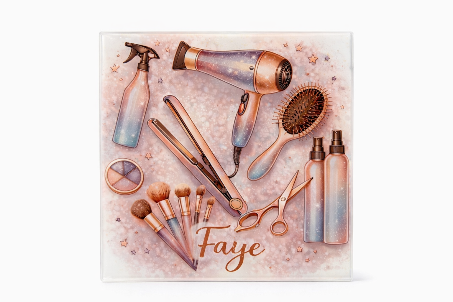 Personalised Glass Hair Styling Tool Rest Board