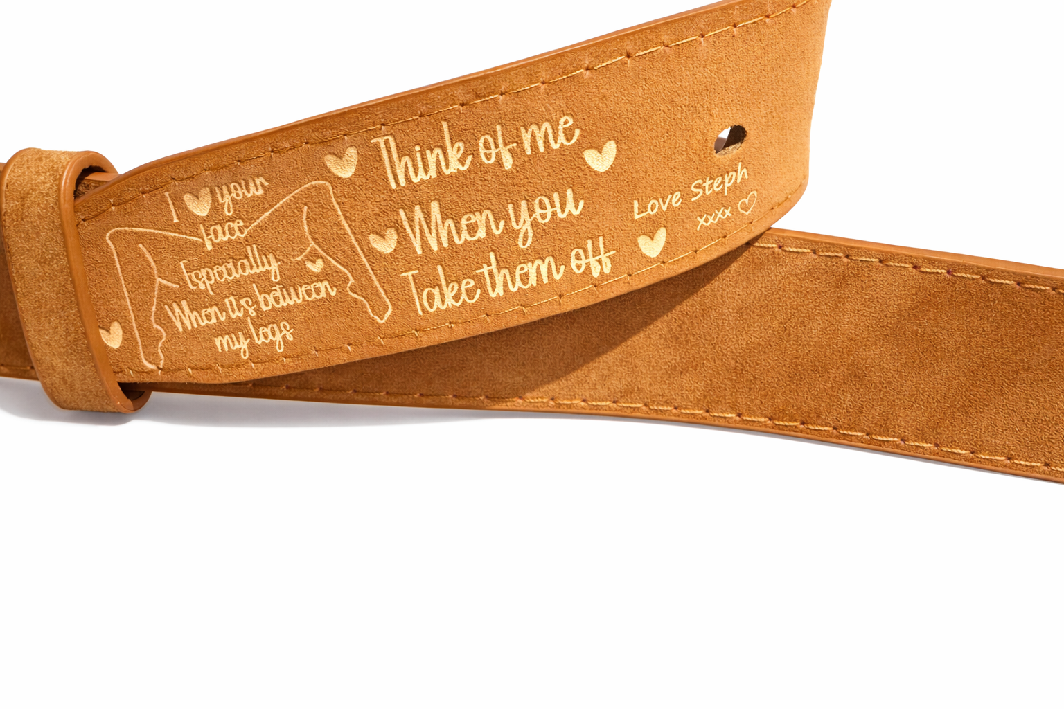 Personalised Leather Belt – Funny Engraved Gift for Him | Anniversary, Valentine’s, Birthday Gift