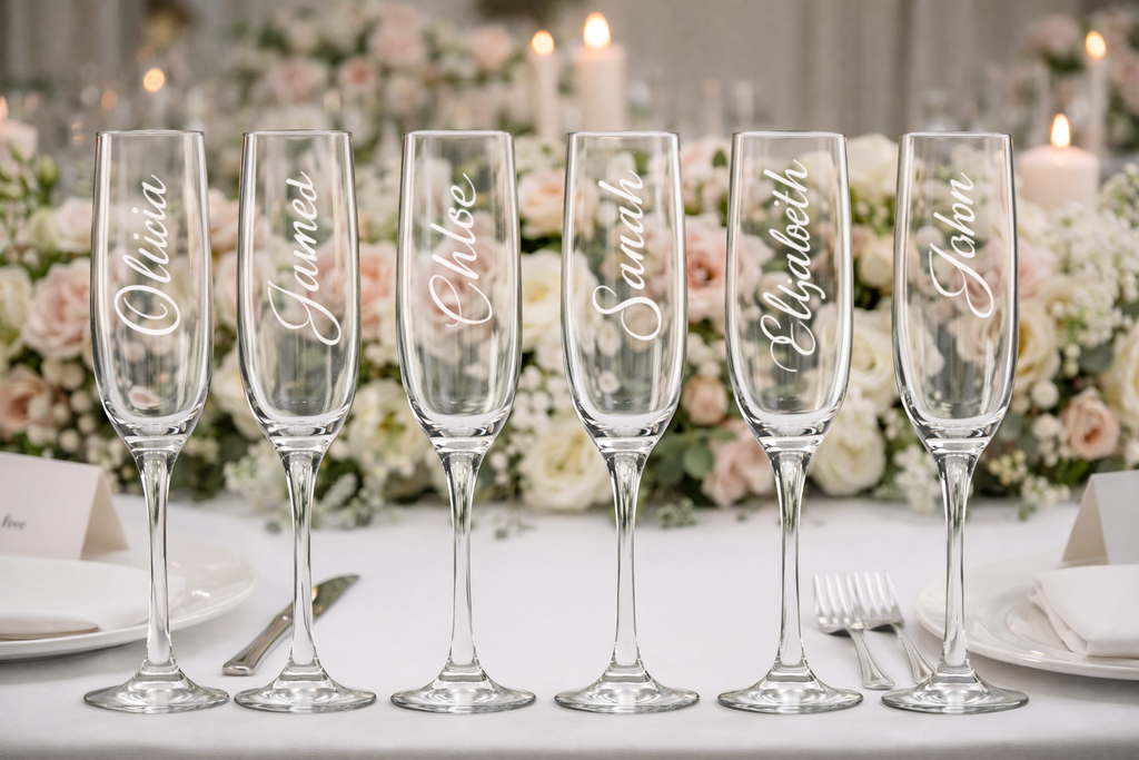 Personalised Champagne Flutes – Wedding Favours