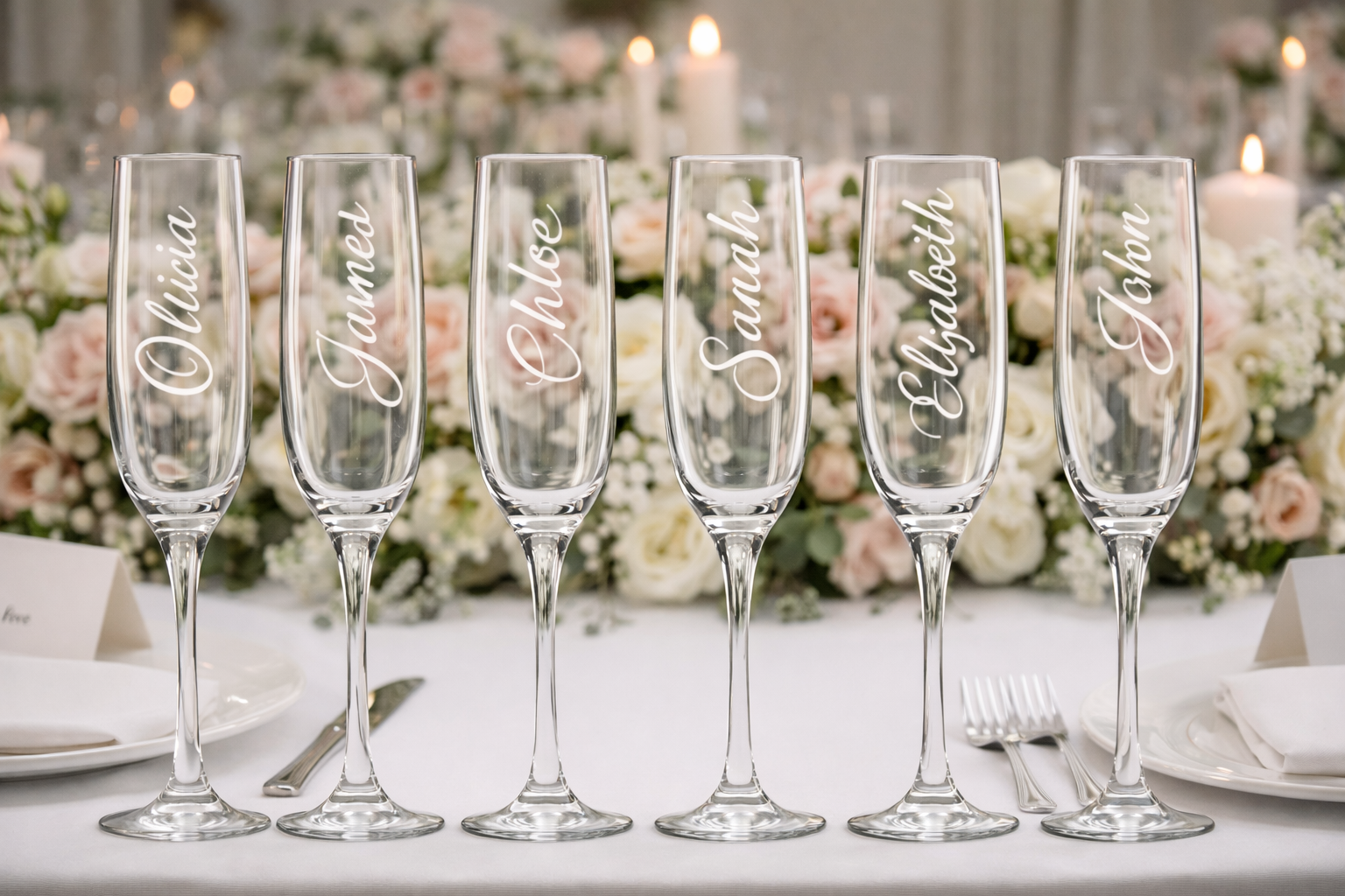 Personalised Champagne Flutes – Wedding Favours