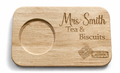 Personalised Tea & Biscuit Board – Engraved Wooden Tea Tray – “Mrs Smith’s Tea & Biscuits” Gift