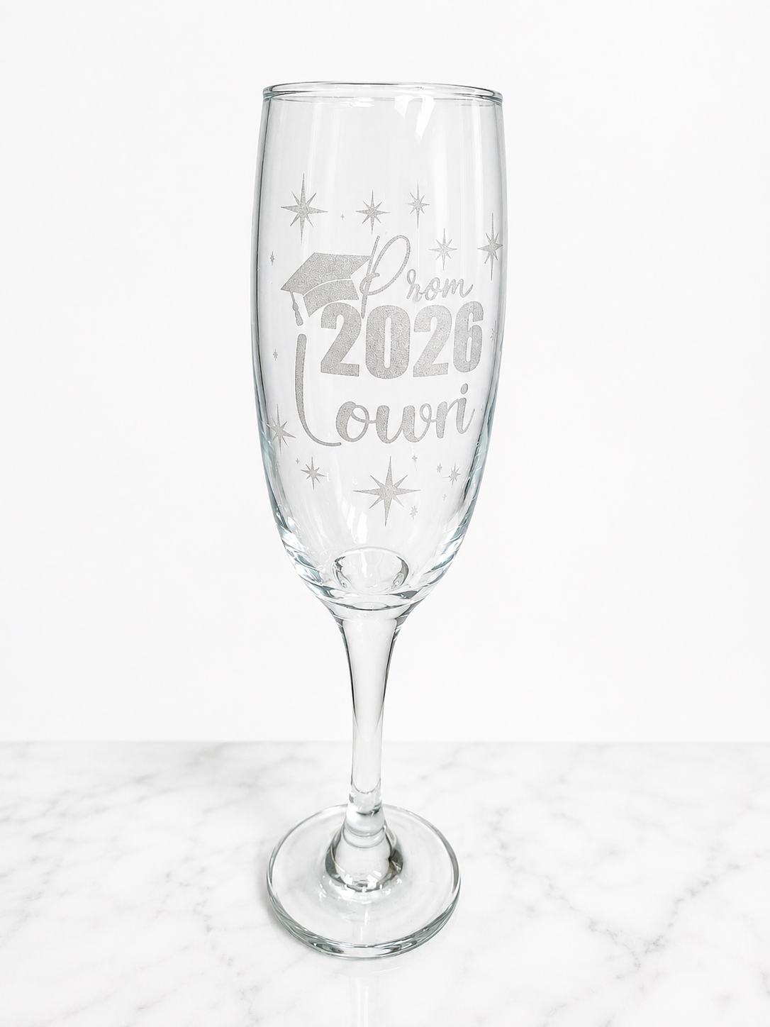 Personalised Graduation Champagne Flute 2026 – Engraved Prosecco Glass Gift for Graduate