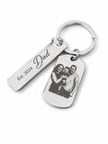 Personalised Dad Photo Keyring – Father’s Day Gift for Dad – Custom Engraved Picture Keychain