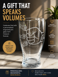 Personalised Dad Pint Glass – Fist Bump Engraved Beer Glass – Custom Kids Names Gift for Dad – Father’s Day Gift from Sons – Laser Engraved