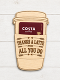 Teacher Gift Card Holder – Thank You Teacher Gift – Wooden Coffee Cup Gift Card Sleeve – End of Term Teacher Gift