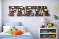 Personalised Highland Cow Name Sign – Layered Wooden Nursery Wall Decor