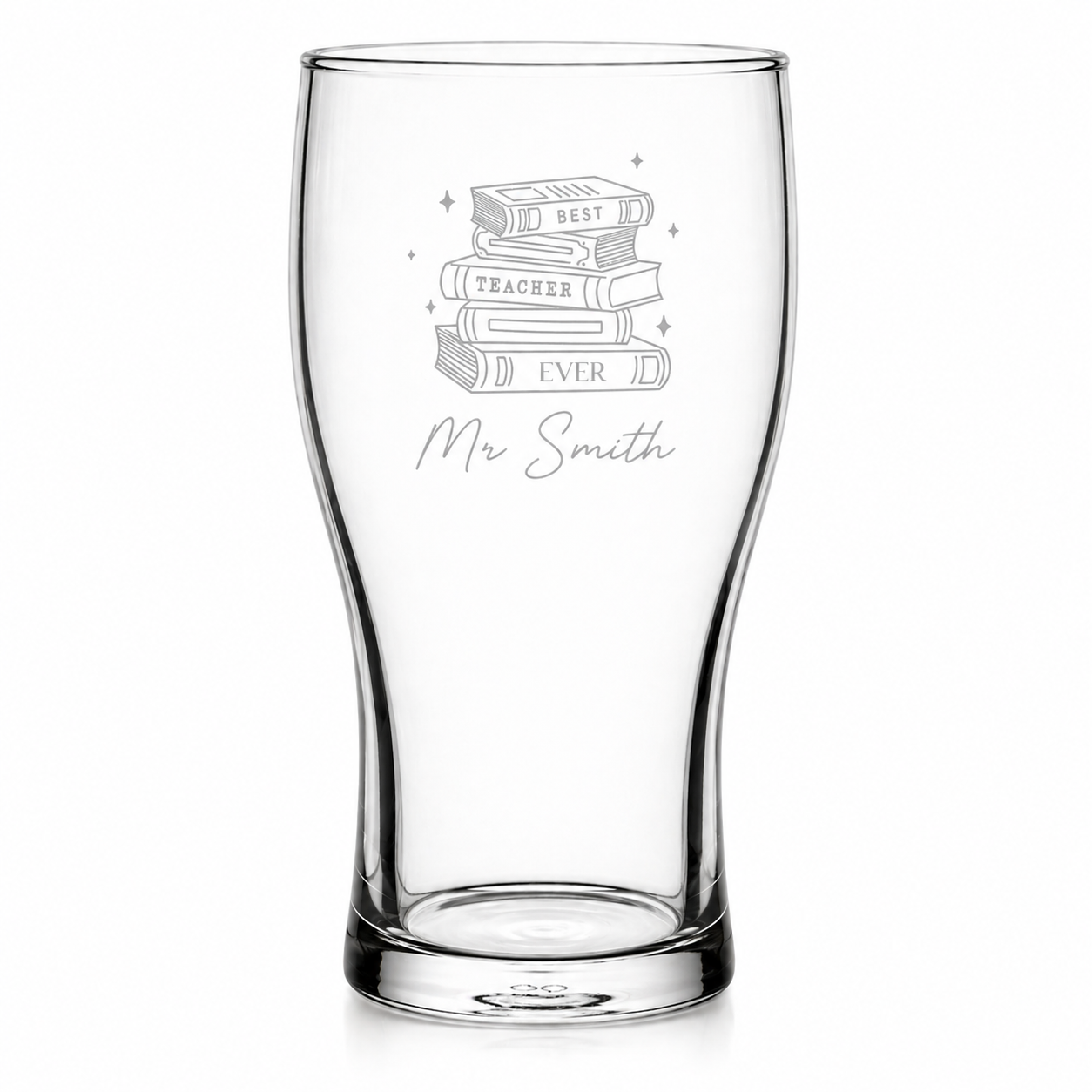 Personalised Best Teacher Ever Pint Glass – Engraved Gift for Teachers