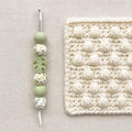 Botanical Silicone Bead Crochet Hook | Ergonomic 4.5mm Hook | Handmade Gift for Crocheters | Leaf Bead Handle | Simply Gloria