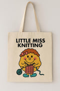 Little Miss Knitting Tote Bag | Cute Knitting Gift | Yarn Lover Tote | Funny Knitting Bag | Craft Tote | Knitter Gift for Her