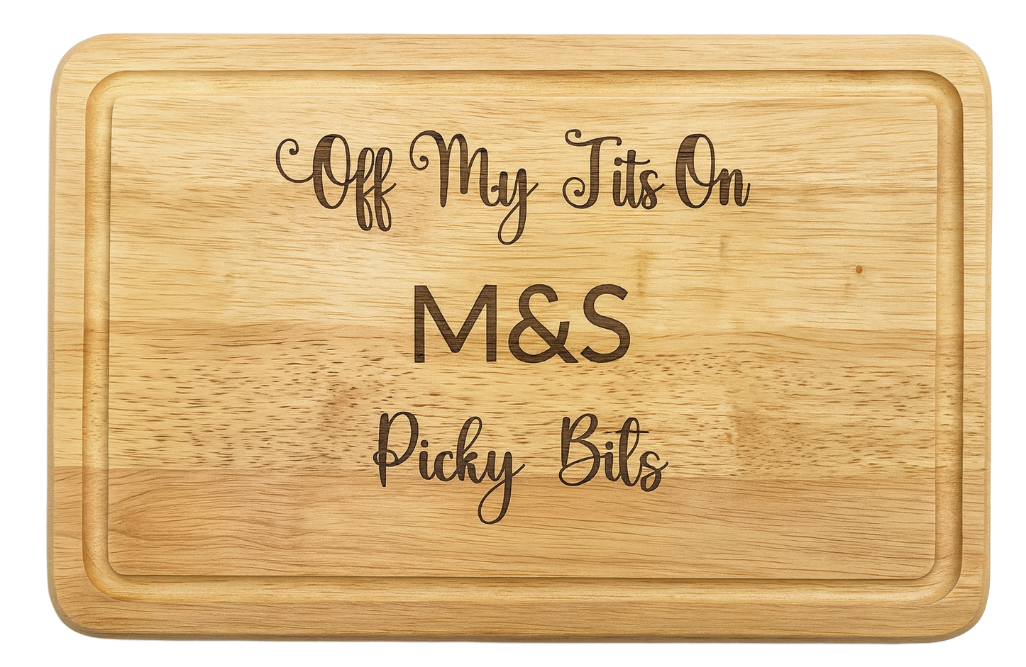 Funny Personalised Chopping Board | “Off My Tits On M&S Picky Bits” Cheese Board | Gift for Her | Wine & Nibbles Night Board | Handmade Wooden Board